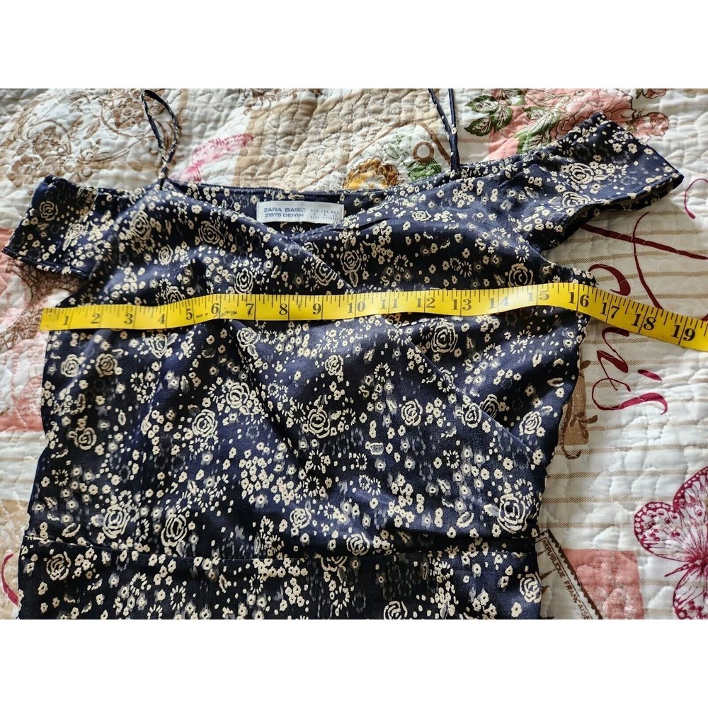 Zara Dress Womens Floral Off The Shoulder Ruffle Hem Western‎ Size S - Picture 9 of 10